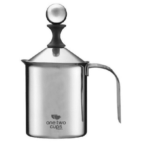 Grab medan OneTwoCups Gelas Kopi Espresso Latte Art Coffee Milk Frother Double Mesh 400ml - WZ0