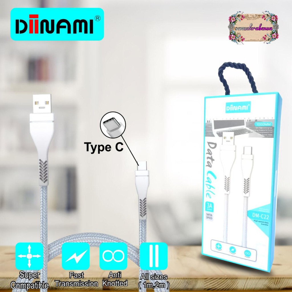 BM081 C22 DIINAMI Kabel data cable charger original ready Micro i ph0neee tipe c 1 2 3 meter 3Amper SB1269