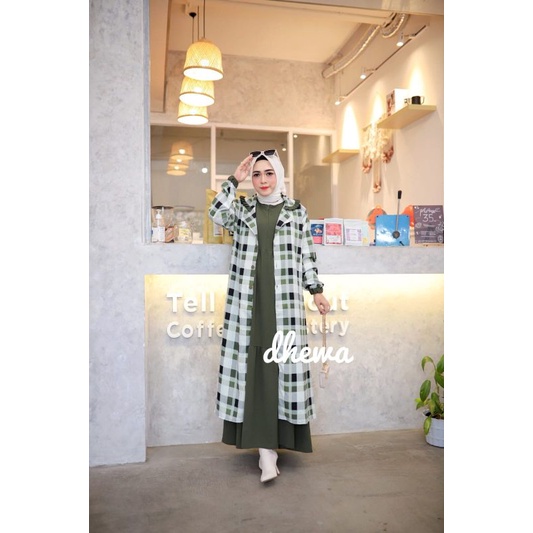 Gamis outher 2in1 Amira By Dhewa Matt crinkle airflow premium