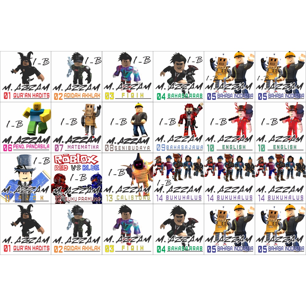 

24 Pcs Sticker Buku Tulis Anak Custom Desain Sesuai Selera