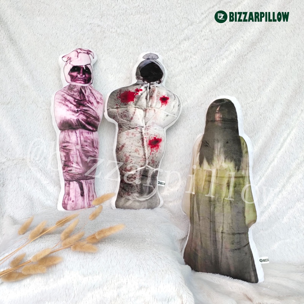 Bizzarpillow Bantal Motif Hantu Pocong Kuntilanak Size M BZ143