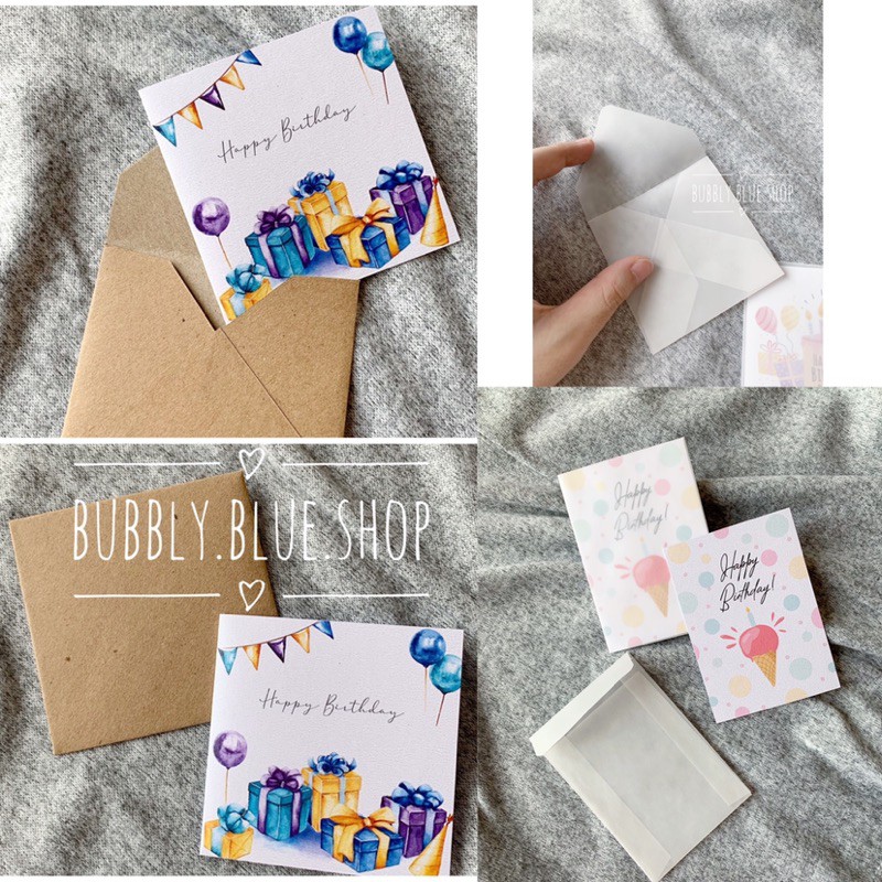 

Amplop kartu bahan kalkir transparan / craft paper vintage miniuntuk kartu ultah