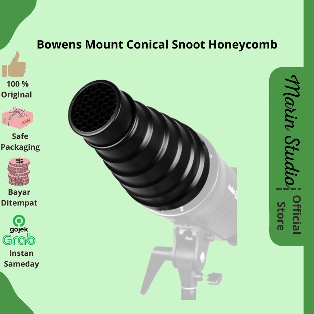 Bowens Mount Conical Snoot Honeycomb | Lighting Studio For Foto Produk Mount Conical Snoot Honeycomb