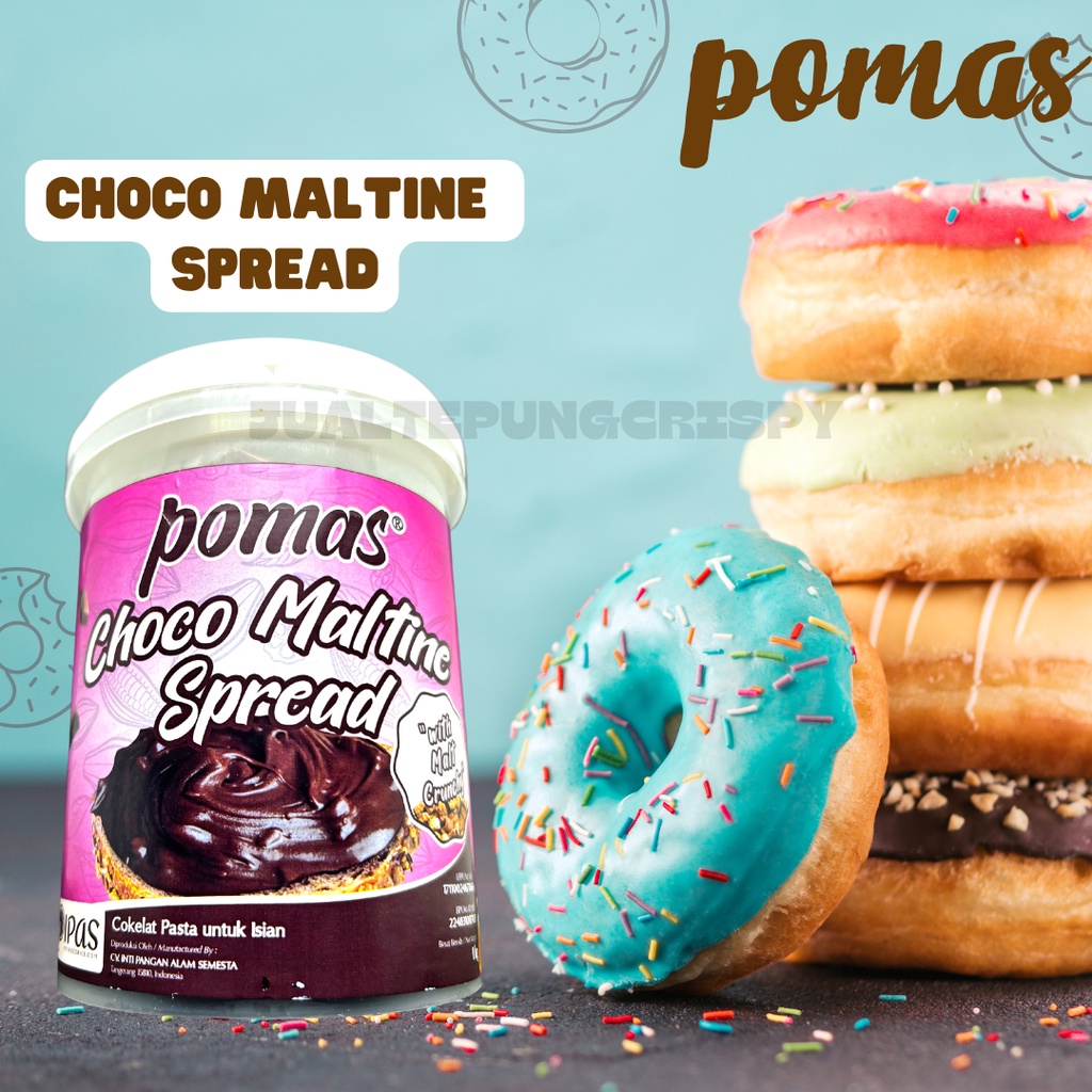 Pomas Glaze Chocomaltine Spread / Choco Chrunchy / Selai Coklat Pasta 1 Kg