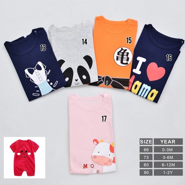 Romper Bayi Lengan Pendek Cotton Import M103