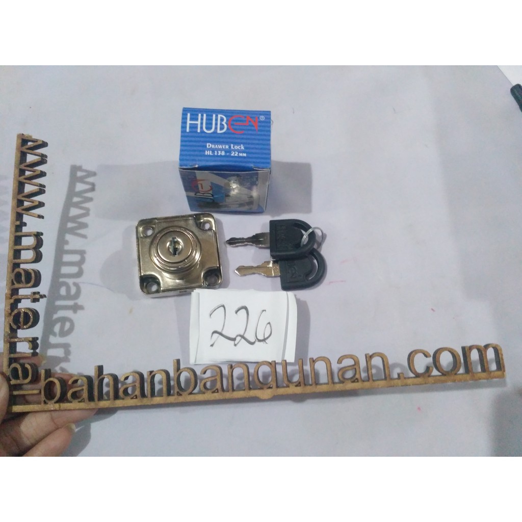 kunci laci huben 22 mm cam lock konci lemari kayu patok gembok kecil