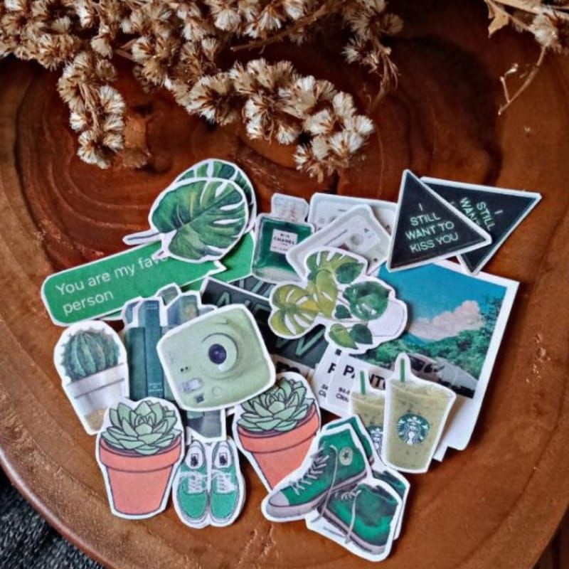 GAEKOPEDIA || NO GLOSSY STIKER TUMBLR AESTHETIC 30-48Pcs STICKER ESTETIK RETRO UNIK-2