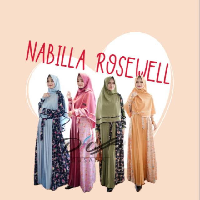 BEST SELLER  DIVA BUSANA GAMIS NABILA ROSEWELL SET SYAR'I