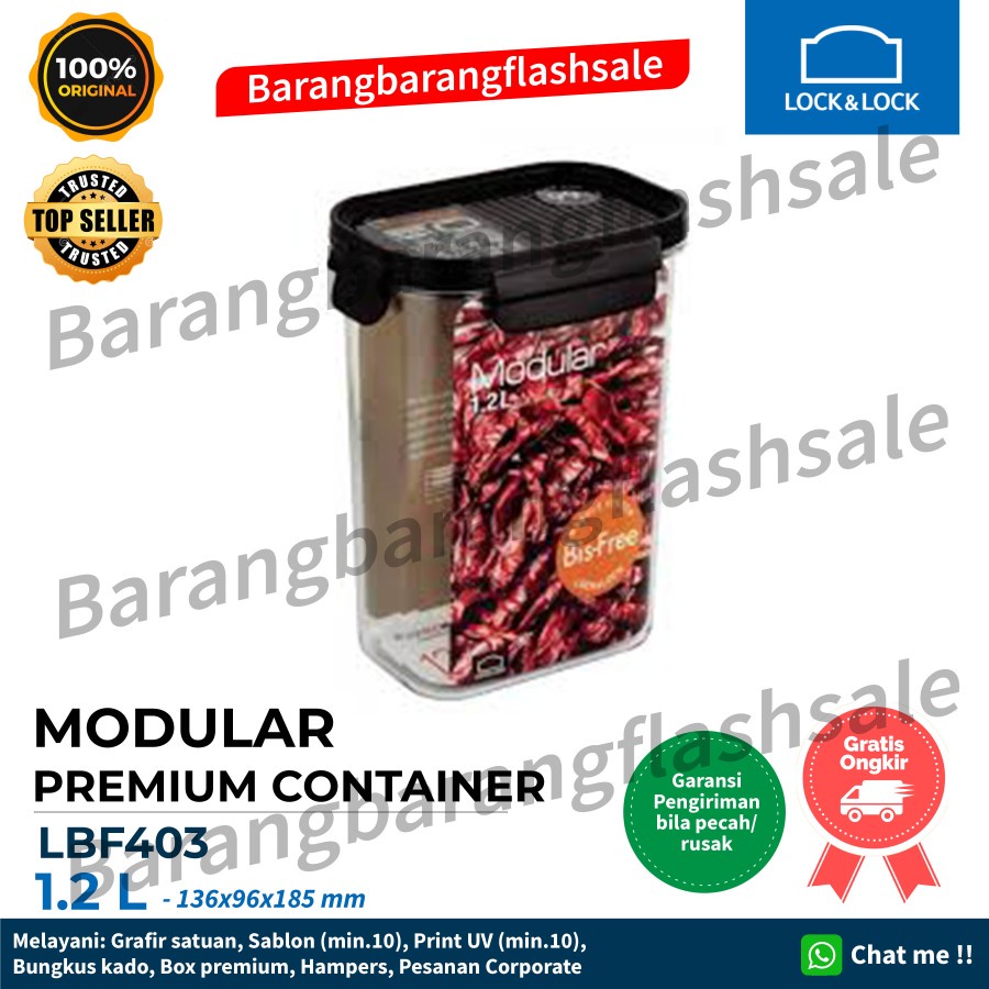 Lock n Lock Bisfree Modular 1.2L LBF403 LBF 403 toples premium Lock&amp;Lock