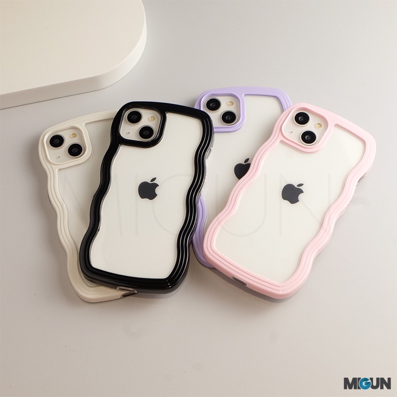 (2) Curly Edge Case - Softcase for iPhone 11 11Pro 11Promax XR 7 8 SE2020 X XS 12 13 MINI PRO PROMAX 14 PLUS PRO PROMAX