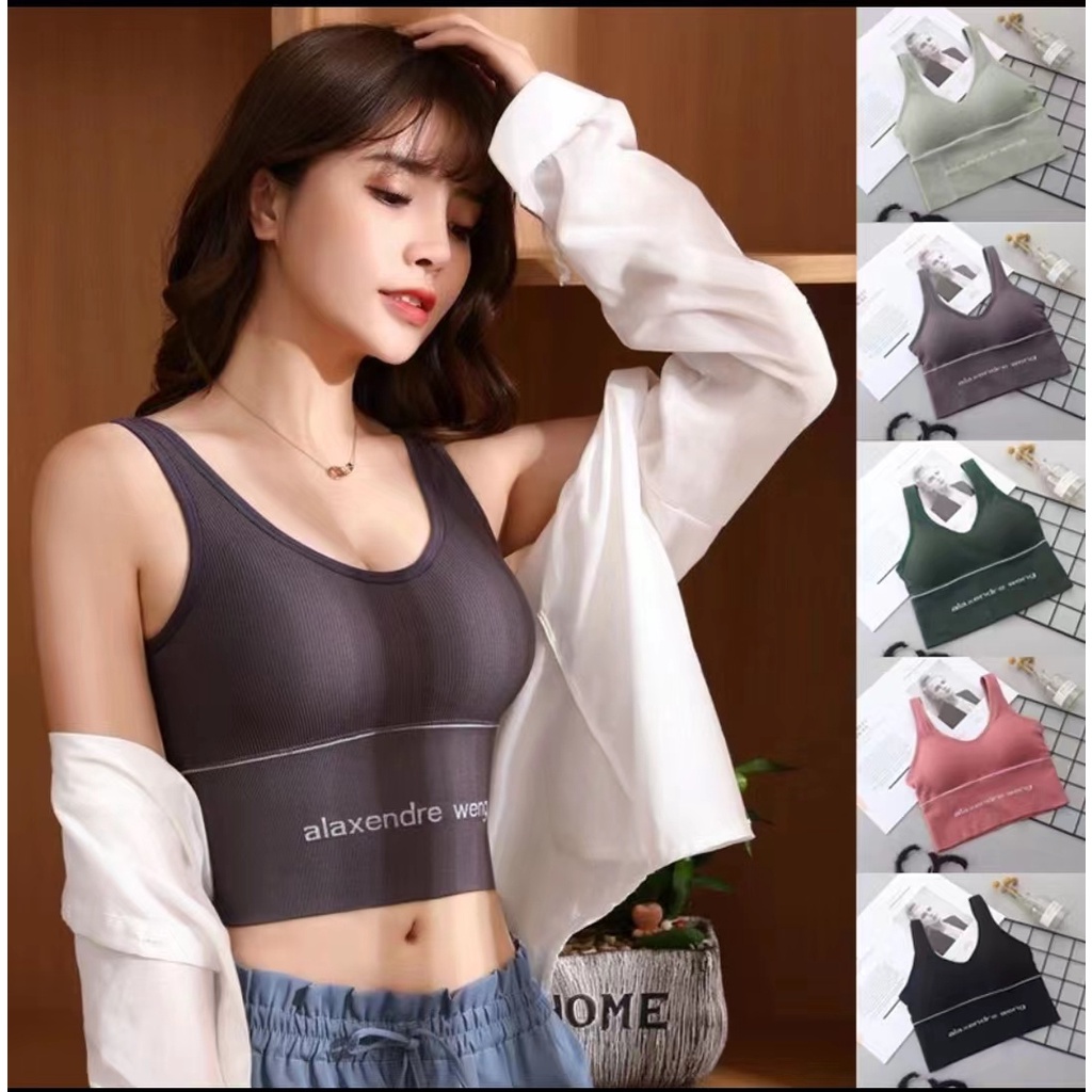 Sportbra atasan crop dalaman harian atau senam