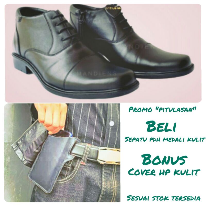 Sepatu PDH Medali sj174 kulit