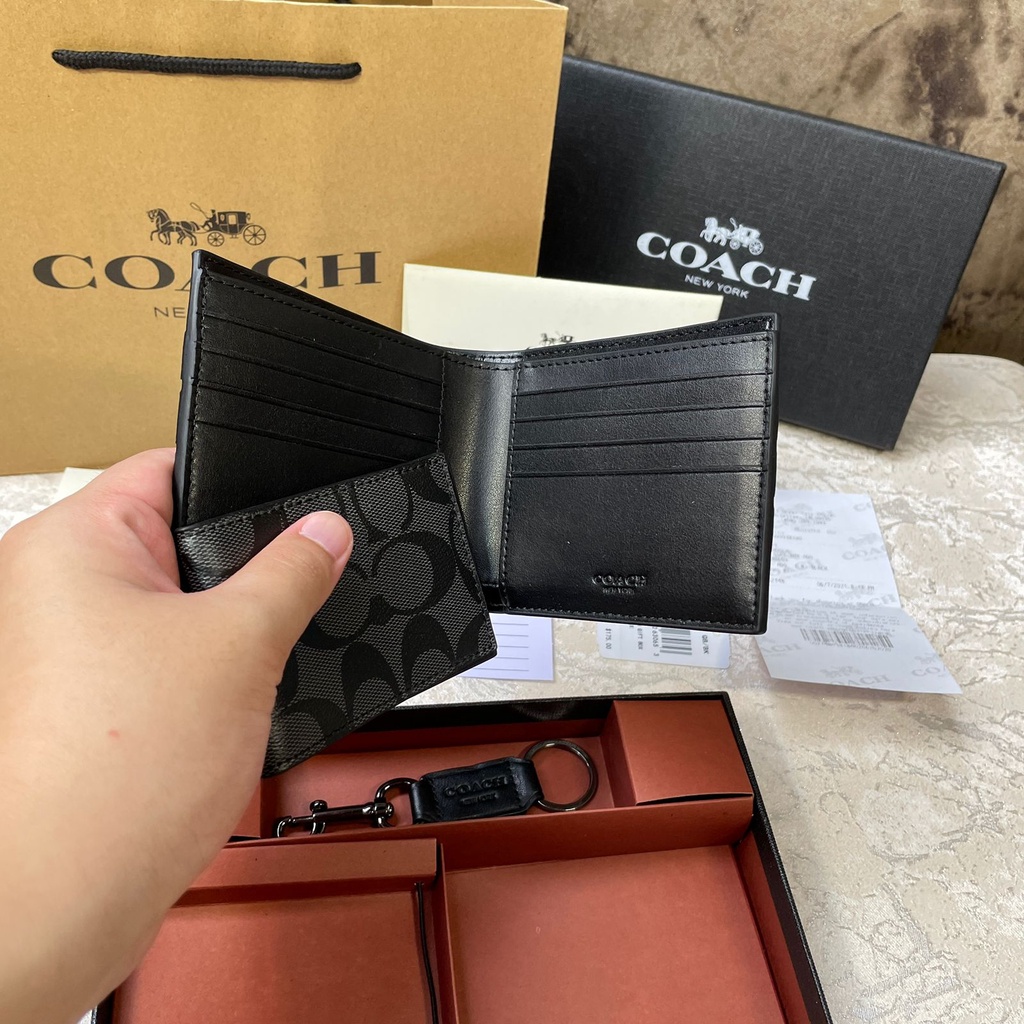 Dompet Coach GARANSI 100% Original / Coach Wallet FULLSET Dompet Pria Kulit Dompet Lipat