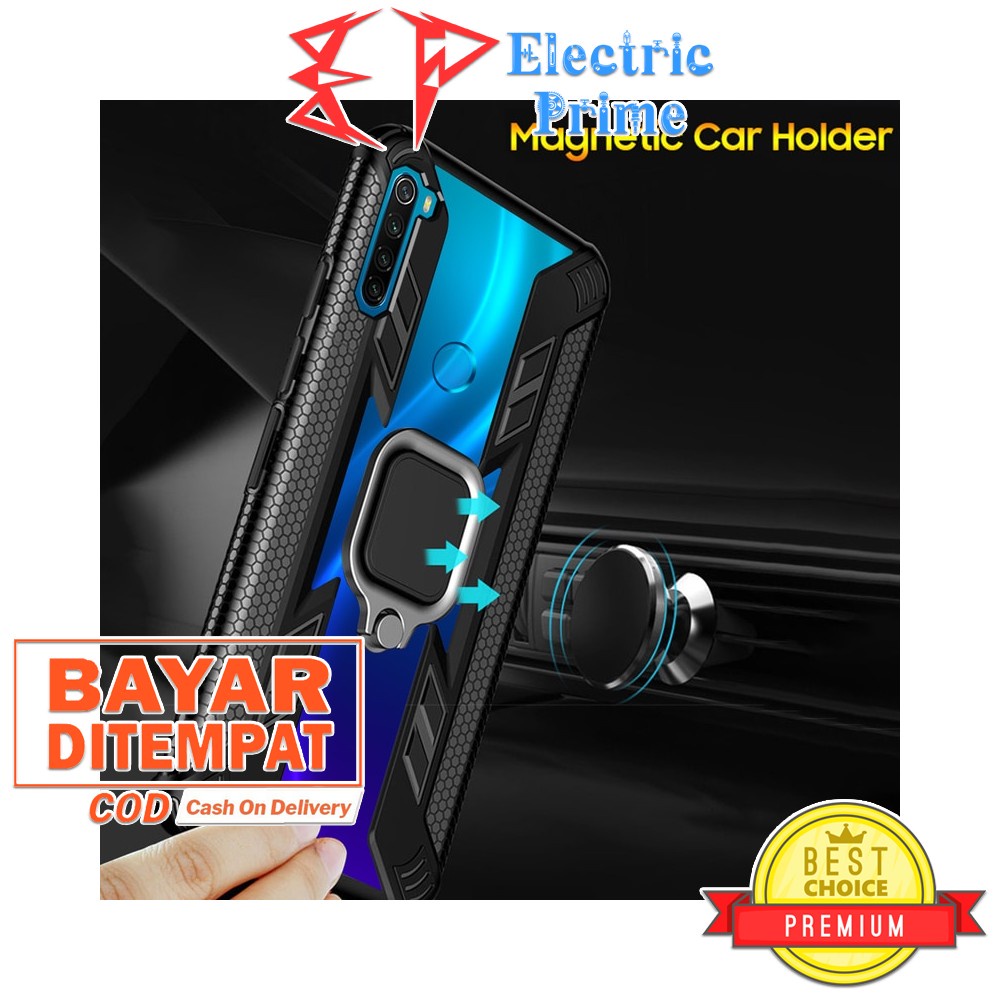 Case Xiaomi Redmi Note 8 Casing Ring Holder Shockproof Cover Transparan Silikon