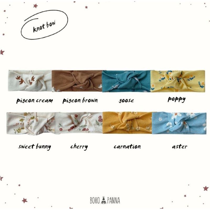 Knot Bow BohoPanna Pita bayi Headband bandana boho baby