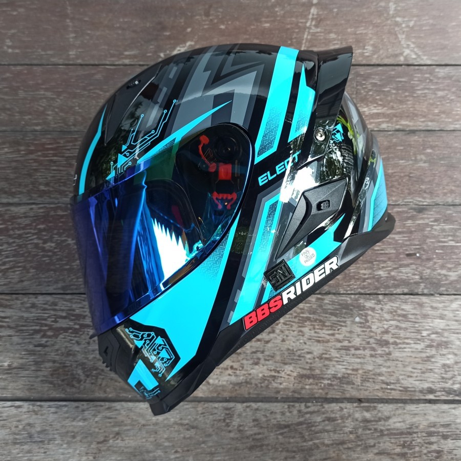 Helm SNAIL FFS1 Electric Aqua Blue Iridium Blue