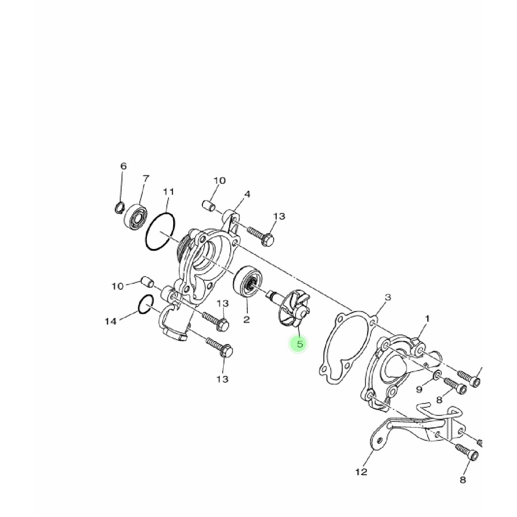 KIPAS IMPELAR WATERPUMP WATER PUMP MESIN R15 VVA V3 MT15 MT 15 XSR 155 ORIGINAL YGP BK7-E2450-00