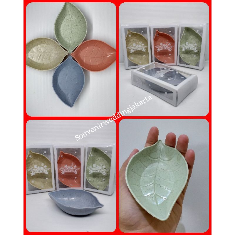 souvenir mangkok daun import kemas mika