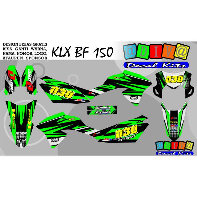 Decal klx bf hijau fox
