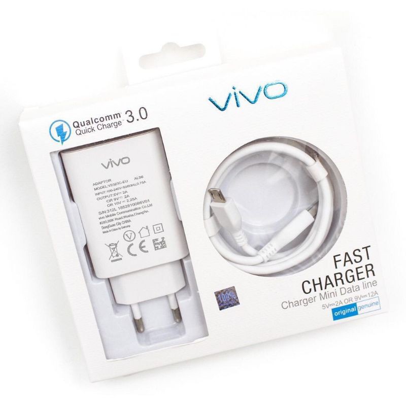 Charger VIVO V15PRO MICRO USB ORIGINAL DUAL ENGINE FAST CHARGING 9V 4A