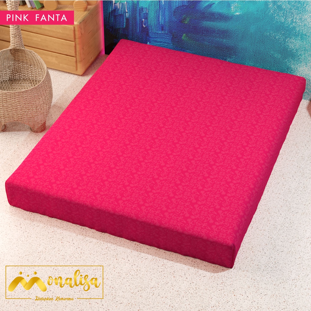 Monalisa Emboss Sarung Kasur Uk 90/100/120 Tinggi 15/20 - Pink Fanta