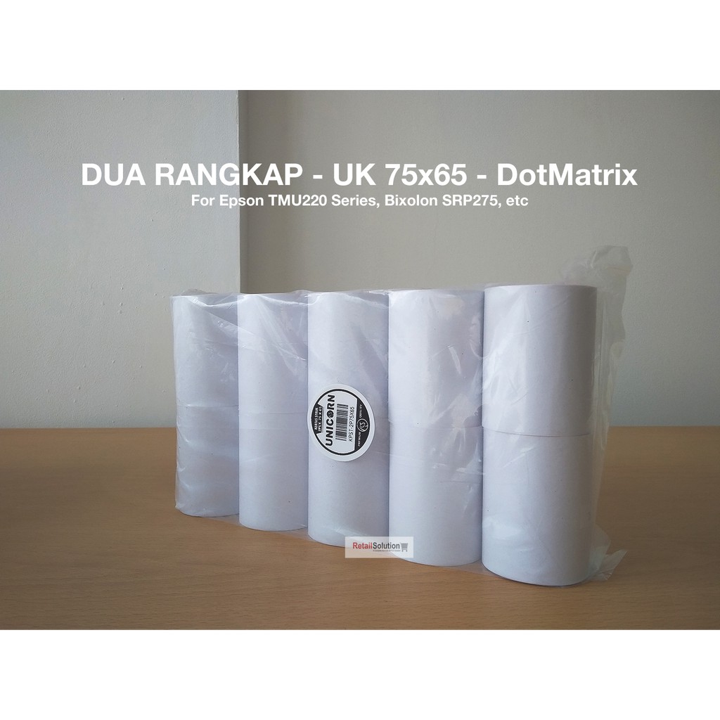 Kertas Struk Kasir DotMatrix HVS 2PLY / 2 Ply / 2 Rangkap NCR