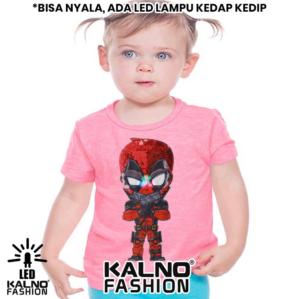 kaos baju anak DADPOOL 1 LED umur 1 - 7 tahun bisa nyala - random karakter dadpool KAOS LED KAOS NYA