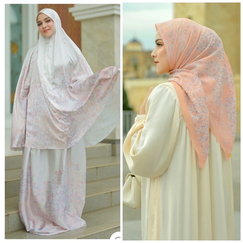 The Granada Series Prayer Robe White Pink BUNDLING Granada Voal Square Reg PUMPKIN