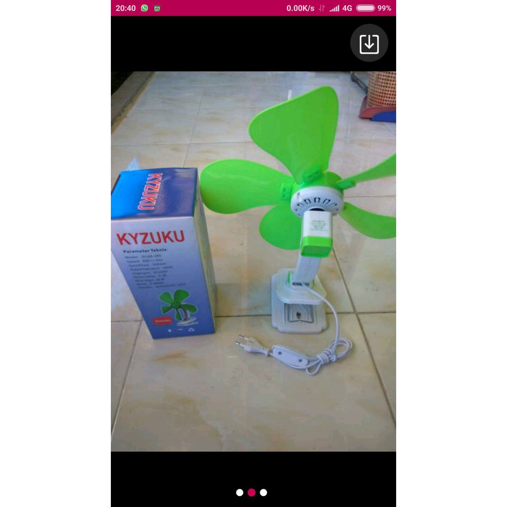 kipas angin jepit besar 5 baling balin, bisa duduk, gantung dan jepit