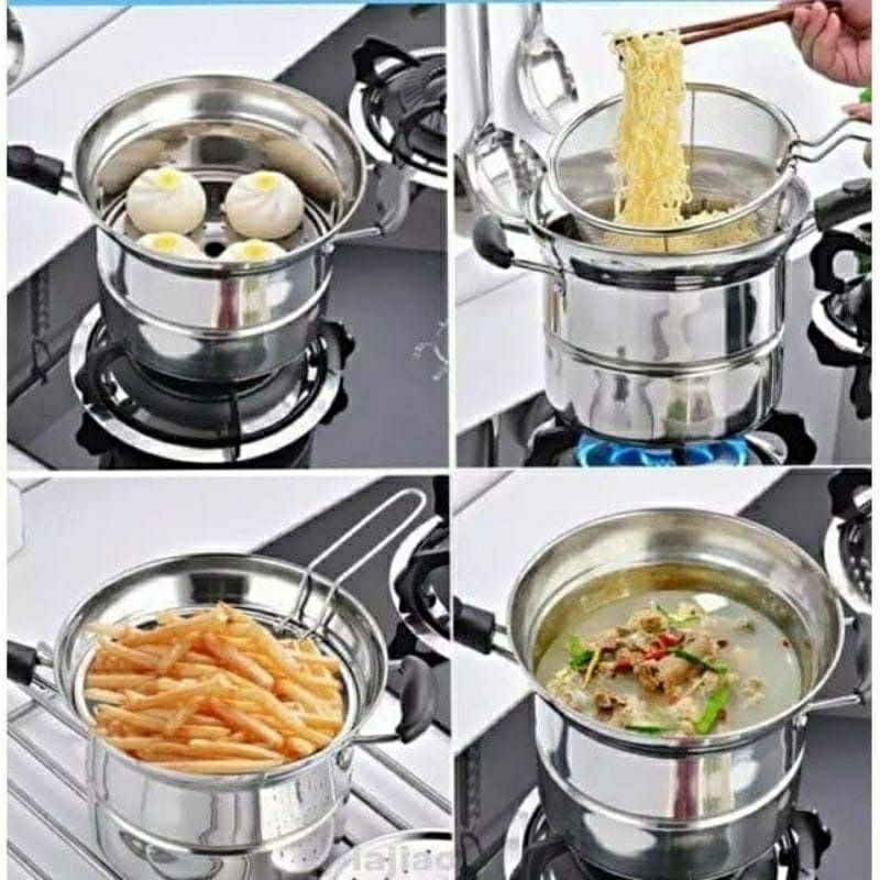 PANCI KENTANG GAGANG PANCI GORENG KENTANG 3 IN 1 PANCI DEEP FRYER MULTIFUNGSI