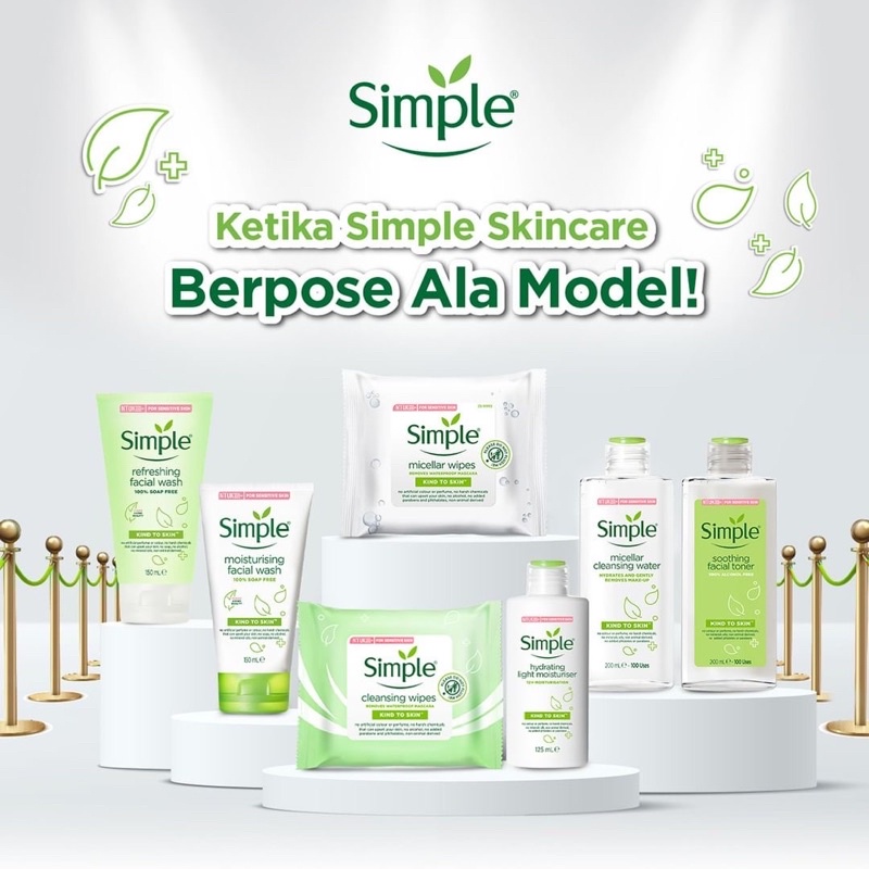 SIMPLE Kind To Skin Refreshing Facial Wash | Moisturizer | Facial Toner | Cleansing Wipes | Cleansing Water