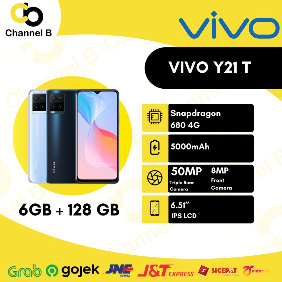 Handphone Vivo Y21T Ram 6GB/128GB - Garansi Resmi