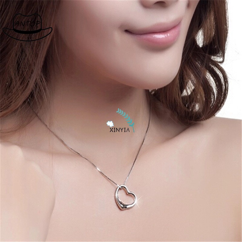 Antop！Korea Kalung Bola Berlian Crystal Kalung Titanium Anti Karat Shell Mutiara Liontin Sederhana