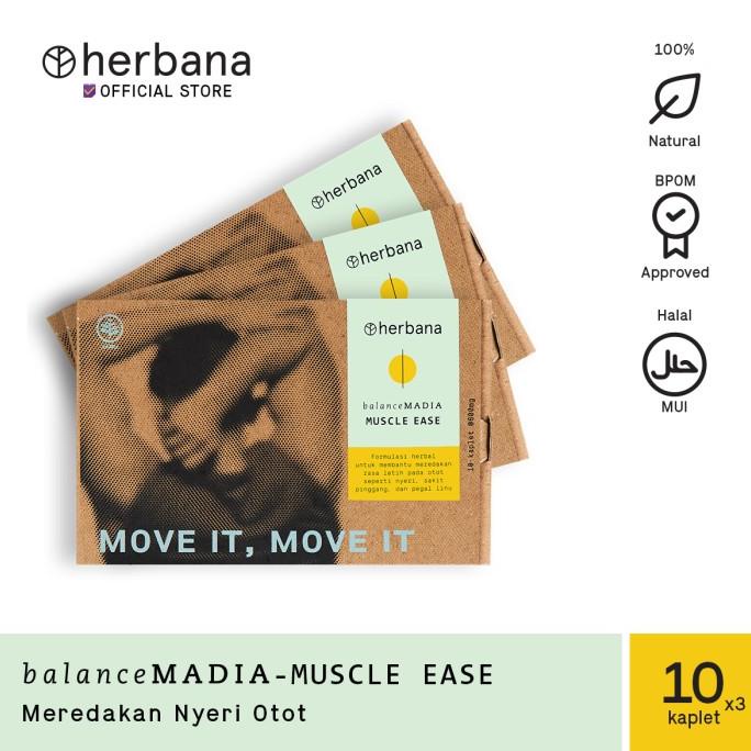

TERMURAH Herbana Balance Madia Muscle Ease - 10 Kaplet (Bundling 3pc) /OBAT HERBAL ASAM URAT/OBAT HERBAL PELANGSING/OBAT HERBAL KOLESTEROL/OBAT HERBAL DIABETES
