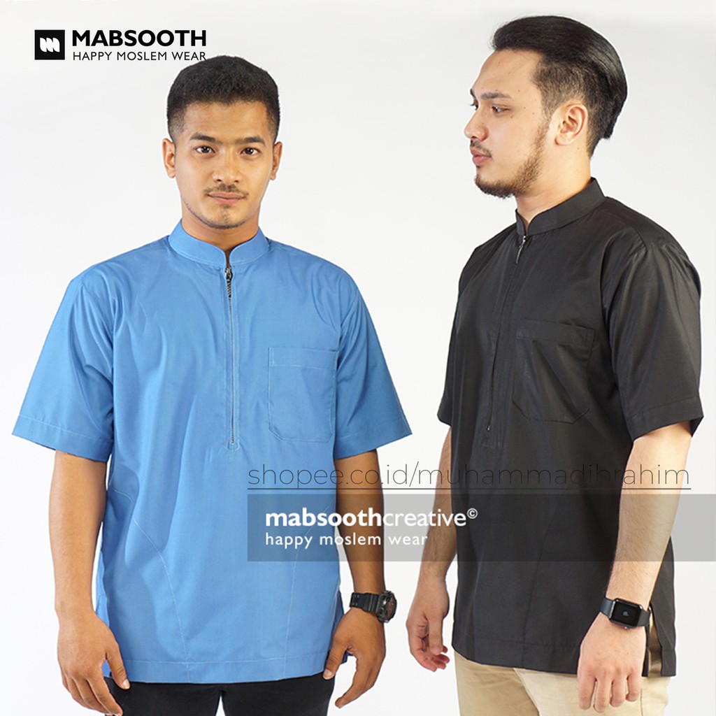 Baju Koko Haibah Salaf Takwa Habib Habaib Resleting Lengan Pendek Mabsooth Original