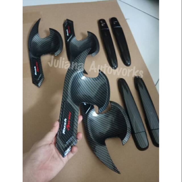 Paket lengkap All new Rush Sportivo Door Handle Outer motif Full carbon