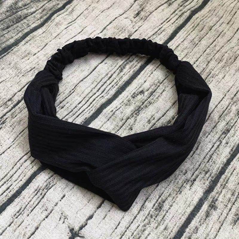 Bando Polos Salur - Bando Bandana Simpul Ala Korea - Headband - Bando Bandana Korea Untuk Wanita-(4-1) #9 Black