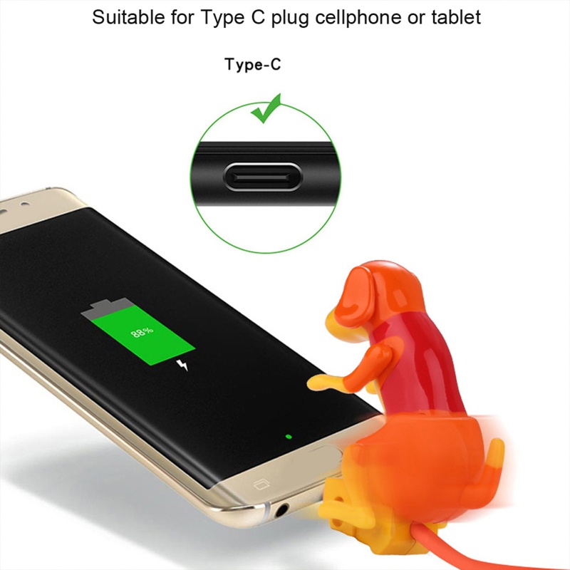 Vivi Kabel Charger Usb Tipe C Bentuk Anjing Dengan Saklar Sentuh Untuk Handphone / Tablet