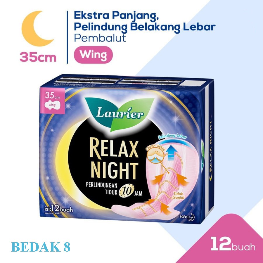 Pembalut Laurier Relax Night 35 cm 12s