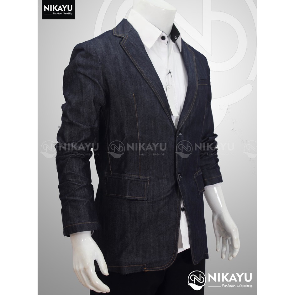 BlaZer ALVaRo - Jas Jaket CaSuaL Jeans Tebal Pria Cowok Semi Jas 2017