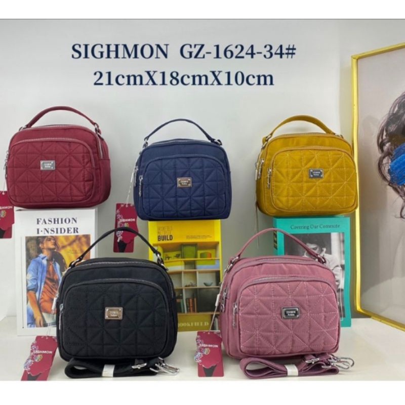 Tas Selempang wanita Sighmon kanvas 2 Fungsi Y 1624-38#