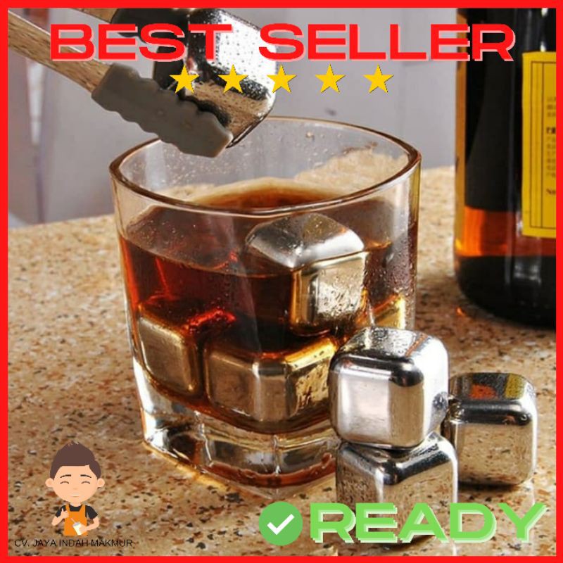 Es Batu Stainless Steel Reusable | Ice Cube Pendingin Non Cair 1 Pcs (1biji)