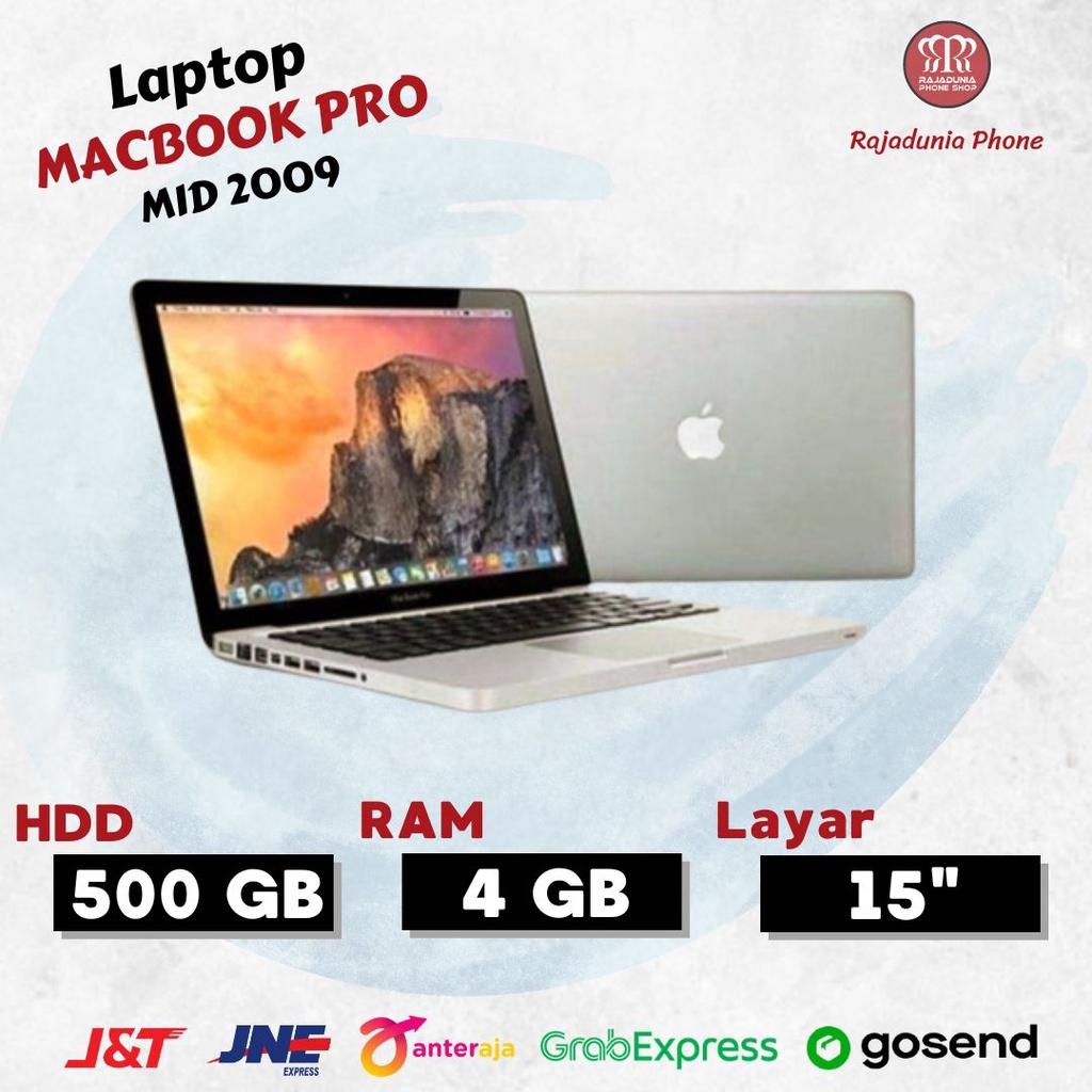 Laptop Apple Macbook Pro 2009 Layar 15 Inch Siap Pakai