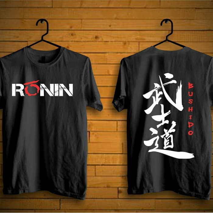 Promo Spesial Kaos Ronin Bushido Kanji Japan Jepang - Free Stiker Anime - Qeqe Warehouse