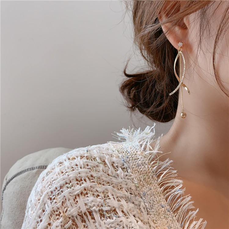 Anting Rumbai Panjang Bahan 925 Silver Needle Gaya Korea Untuk Wanita