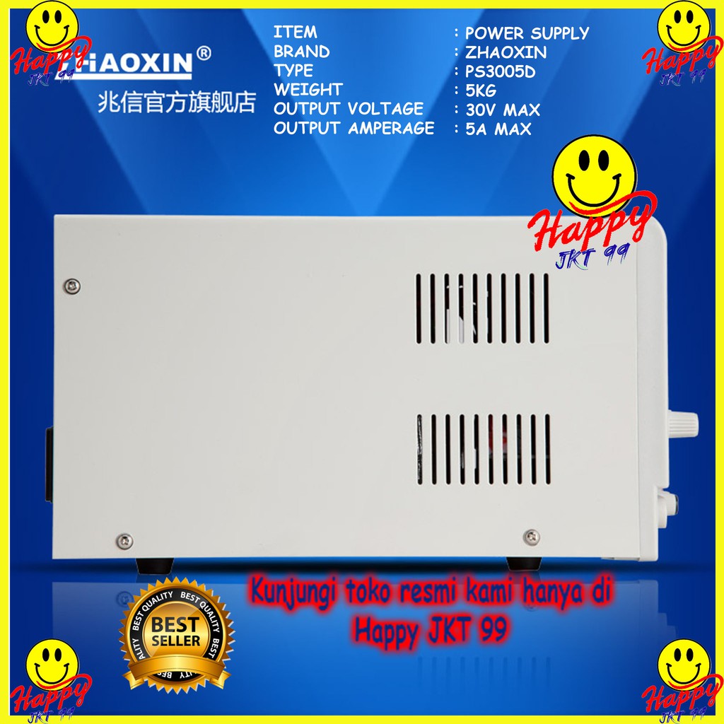 [ HAPPY JKT 99 ] POWER SUPPLY 30V 5A ZHAOXIN PS-3005D PS3005D PS 3005D PS 3005 D PS3005 ORIGINAL