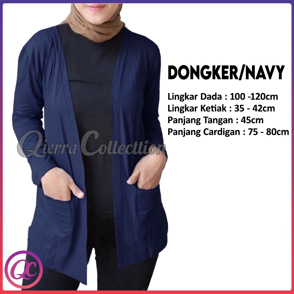 Cardigan basic, Cardigan wanita, Cardigan Outer Dan Kemben Bahan Rayon Premium-Dongker