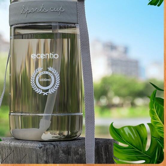 ♛ FOODI botol minum 1 liter/botol minum anak sedotan 1000ml/tumbler 1 liter bpa free/Botol Minum aes