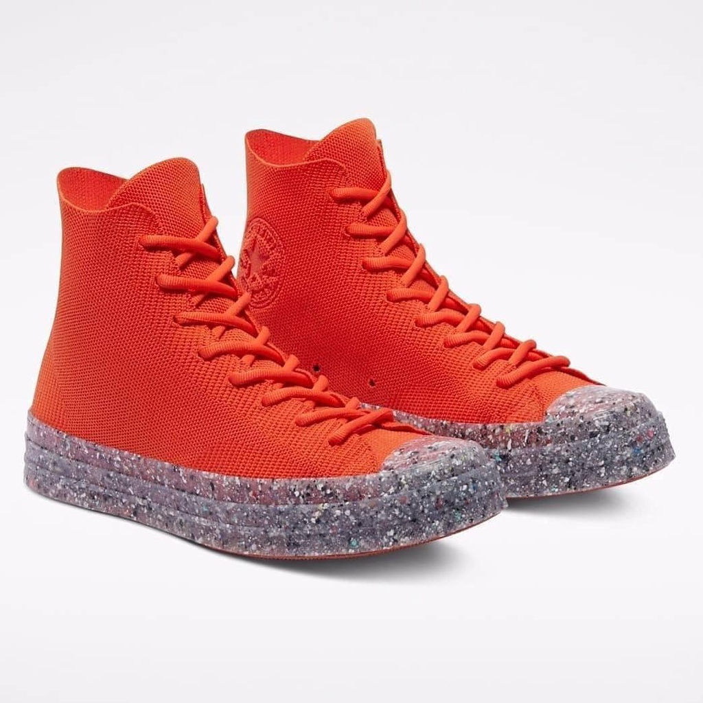 Converse CT 70s Hi Renew Recycled Knit Bright Poppy String Barely Volt