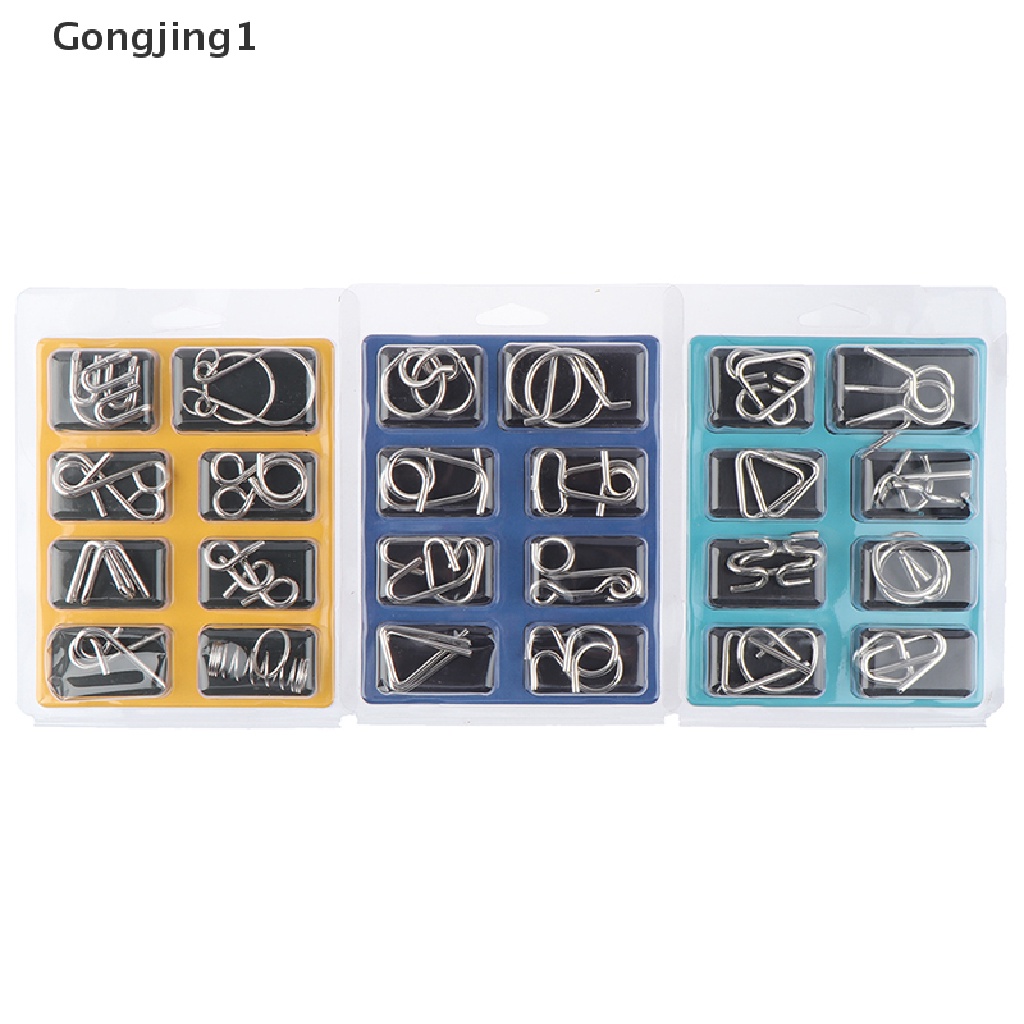 Gongjing1 8pcs / Set Mainan Puzzle Kawat Metal Untuk Asah Otak / IQ